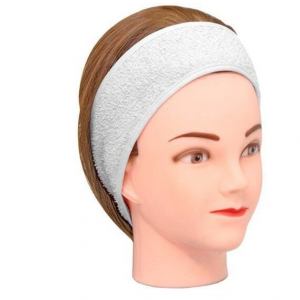 Faixa Atoalhada para Cabelo com Velcro Branca