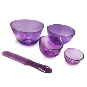 Kit com 4 Cubetas e 2 Espátulas- Lilas