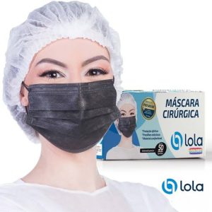 Mascara Descartável tripla Preta C/ Clip Nasal- 50un