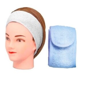 Faixa Atoalhada para Cabelo com Velcro Azul