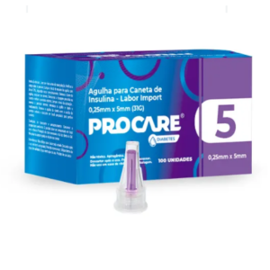 AGULHA CANETA INSULINA 0,25X5MM 31G C/100 PROCARE
