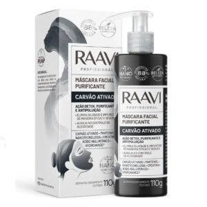 MÁSCARA FACIAL PURIFICANTE CARVÃO ATIVADO RAAVI 110G