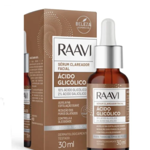 Serum Clareador Facial Ácido Glicólico Raavi 30ml